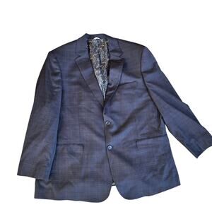 Oak Hill by DXL 2XLT 50/52 Sport Coat Blazer Jacket Dark Blue Brown Plaid